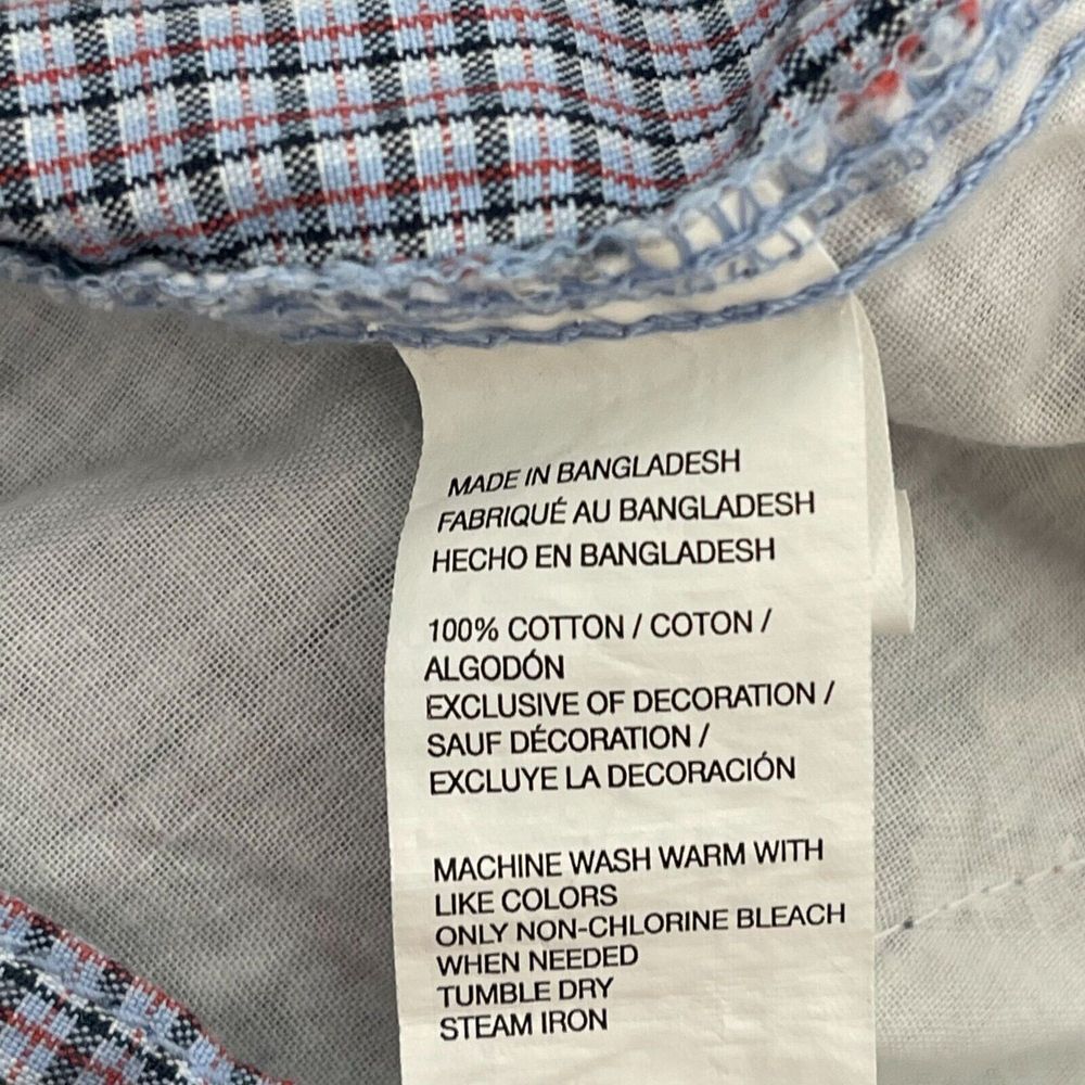 Izod Mens Plaid Shorts Size 33 Blue Golf Casual Pockets Dad 100% Cotton - Picture 6 of 8